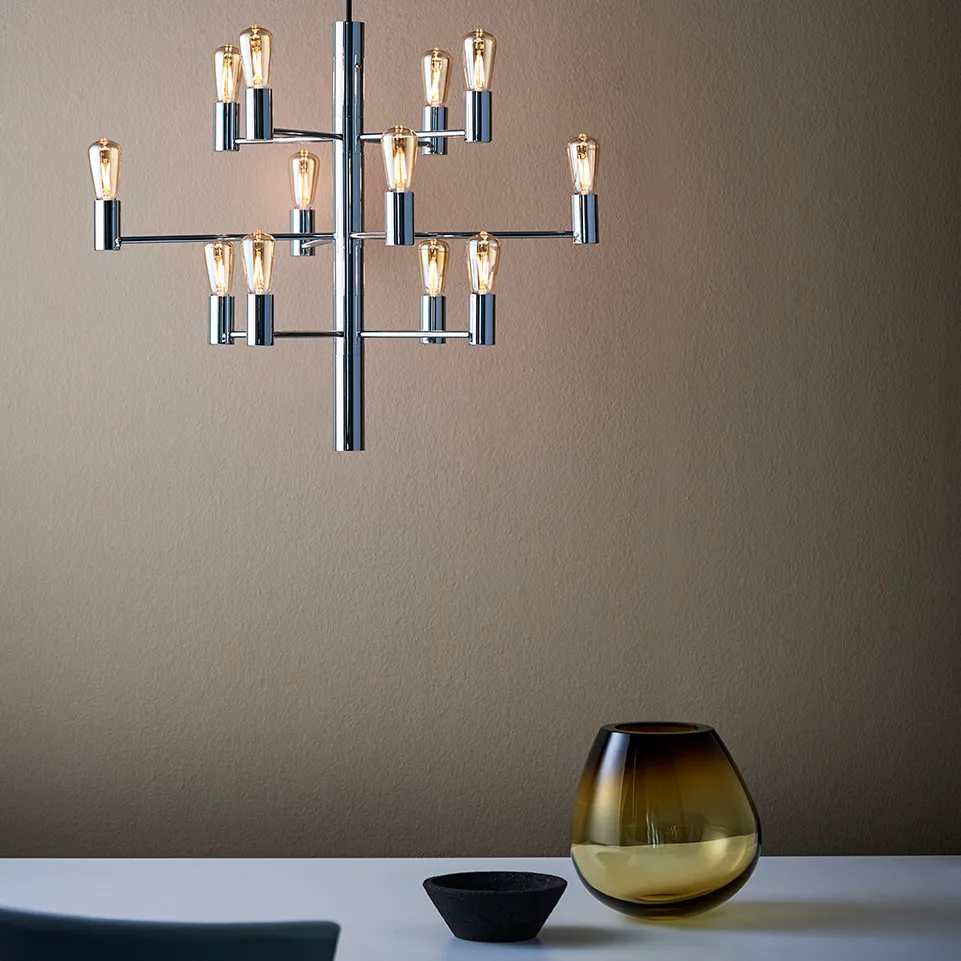 Lustre Manola 12 lumières, chrome Herstal
