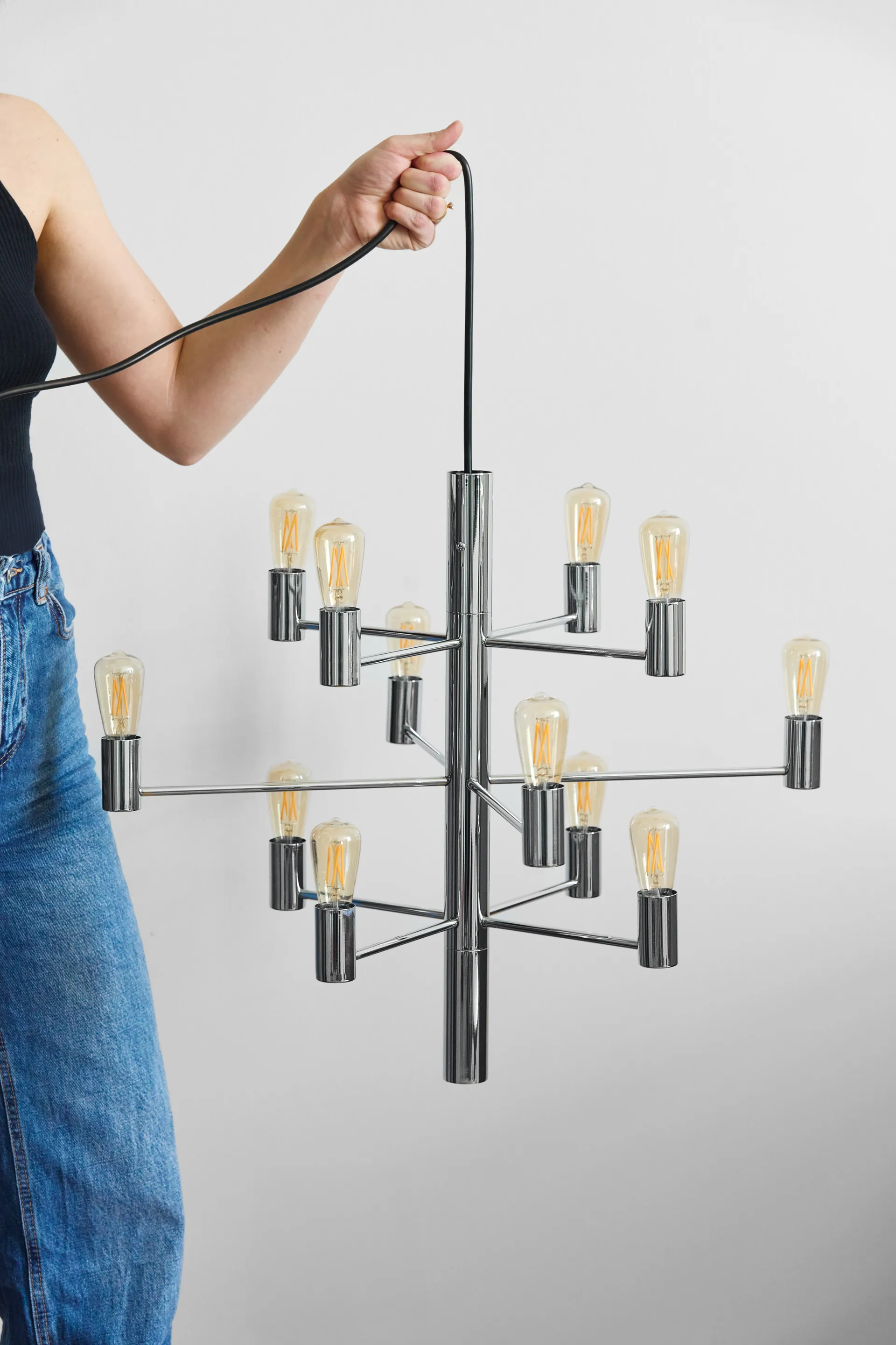 Lustre Manola 12 lumières, chrome Herstal