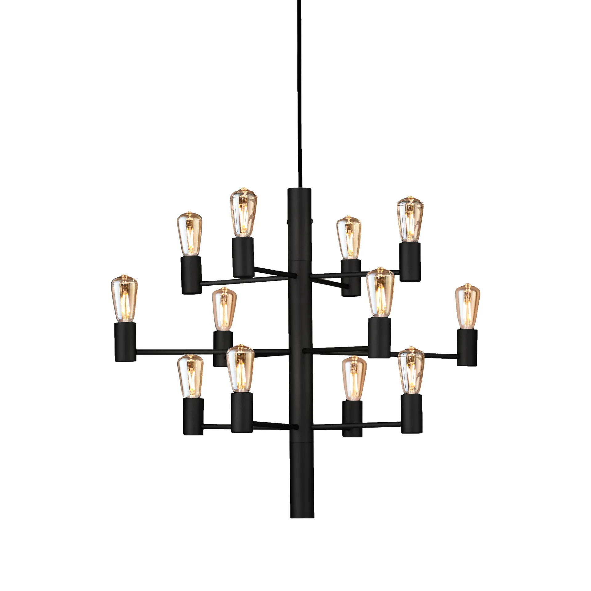 Lustre Manola 12 lumières, noir Herstal