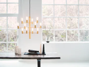 Lustre Manola 12 lumières - Satin brass - Herstal