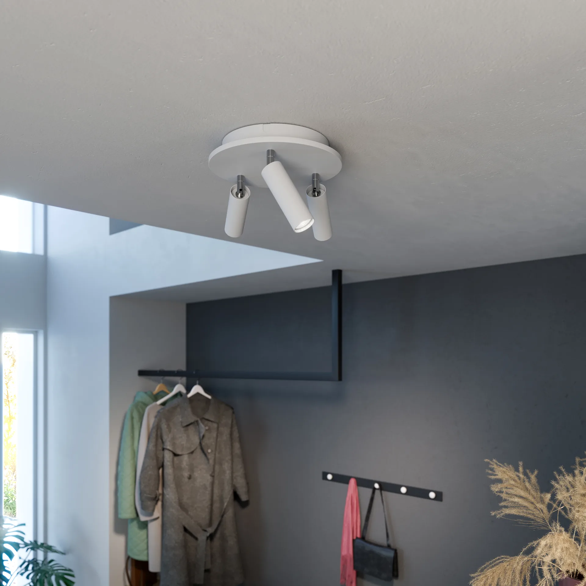 Spotlight rond Pipeline 3, Blanc mat Herstal