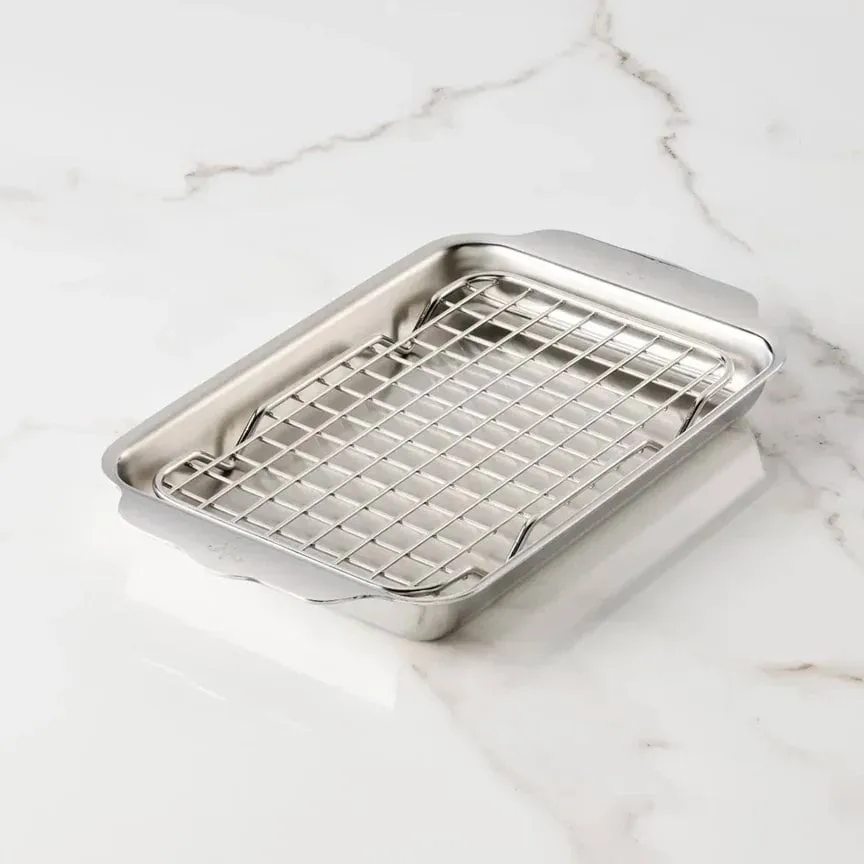 Hestan Ovenbond plaque de cuisson avec grille de refroidissement, Acier inoxydable, 16,8x28,8 cm Hestan