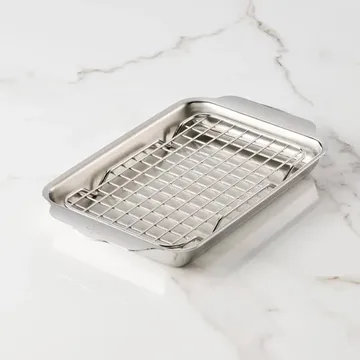 Hestan Ovenbond plaque de cuisson avec grille de refroidissement - Acier inoxydable, 16,8x28,8 cm - Hestan