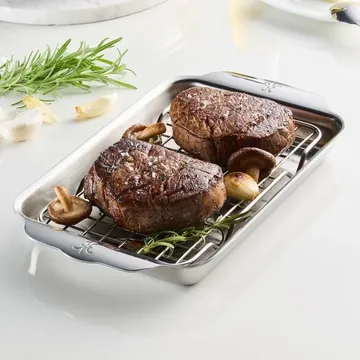 Hestan Ovenbond plaque de cuisson avec grille de refroidissement - Acier inoxydable, 16,8x28,8 cm - Hestan