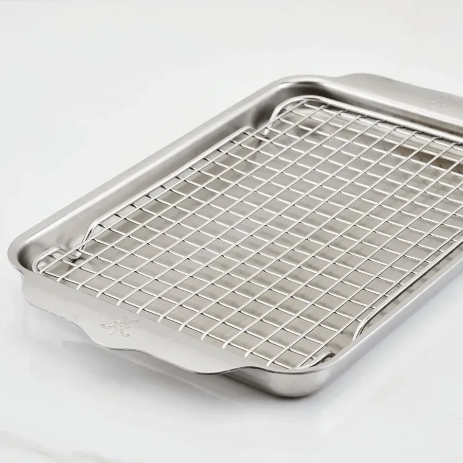 Hestan OvenBond sauteuse en acier inoxydable avec grille de four, Acier inoxydable, 24x39 cm Hestan