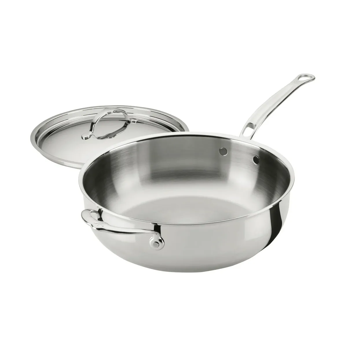 Hestan ProBond Luxe poêle polyvalente avec couvercle, Acier inoxydable, poignée d’assistance Hestan