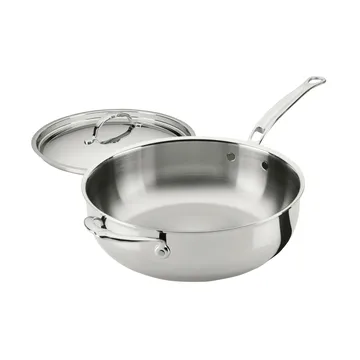 Hestan ProBond Luxe poêle polyvalente avec couvercle - Acier inoxydable, poignée d’assistance - Hestan