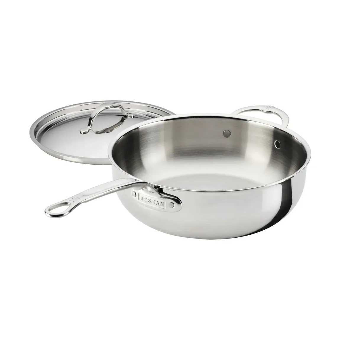 Hestan ProBond Luxe poêle polyvalente avec couvercle, Acier inoxydable, poignée d’assistance Hestan