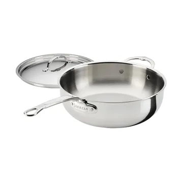 Hestan ProBond Luxe poêle polyvalente avec couvercle - Acier inoxydable, poignée d’assistance - Hestan