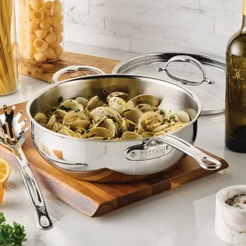 Hestan ProBond Luxe poêle polyvalente avec couvercle - Acier inoxydable, poignée d’assistance - Hestan