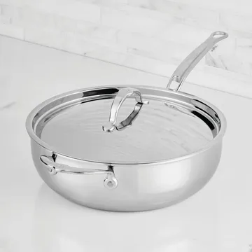 Hestan ProBond Luxe poêle polyvalente avec couvercle - Acier inoxydable, poignée d’assistance - Hestan