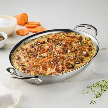 Hestan Provisions plat à gratin - Acier inoxydable, ovale, 42,5x33,5 cm - Hestan