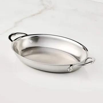 Hestan Provisions plat à gratin - Acier inoxydable, ovale, 42,5x33,5 cm - Hestan