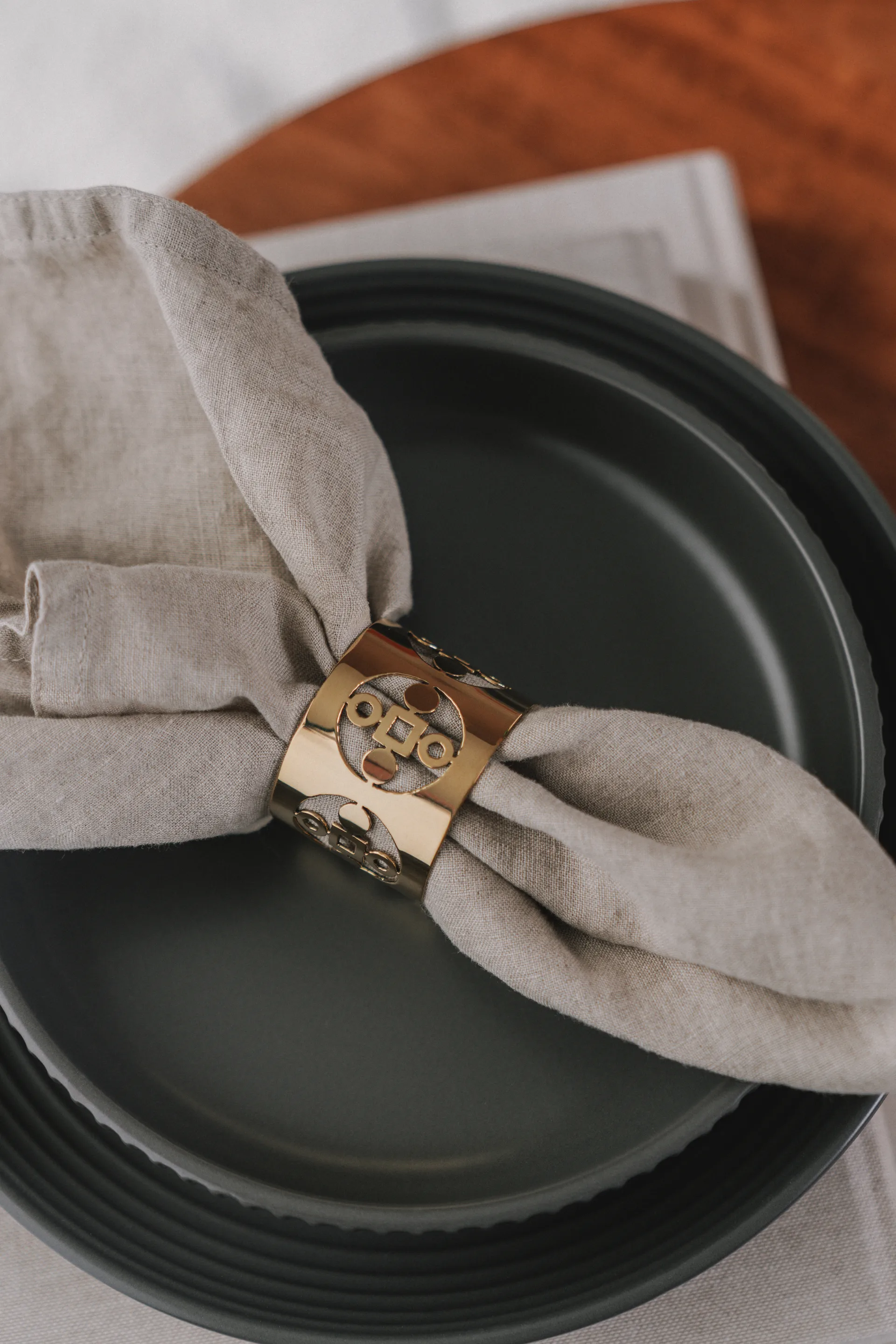 Anima Gemella anneaux de serviette - lot de 2, Laiton Hilke Collection