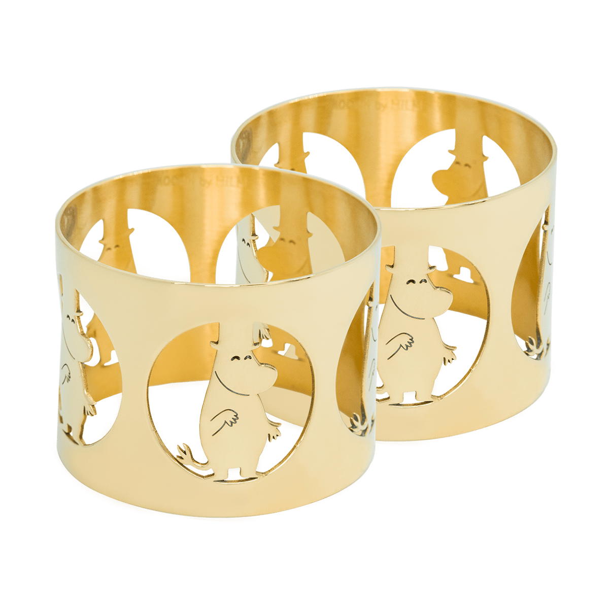 Hilke Collection Anneaux de serviette Hilke X Mumin Moominpappa lot de 2 Laiton nickelé