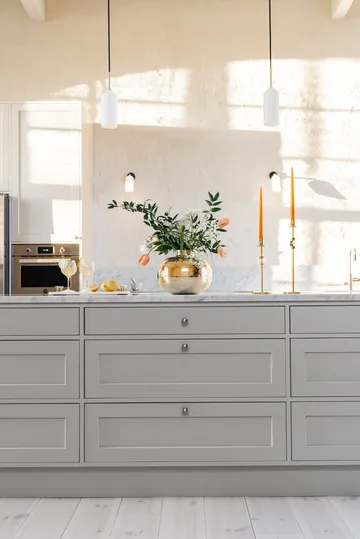 Bougeoir Alba 30 cm - Laiton solide et verre - Hilke Collection