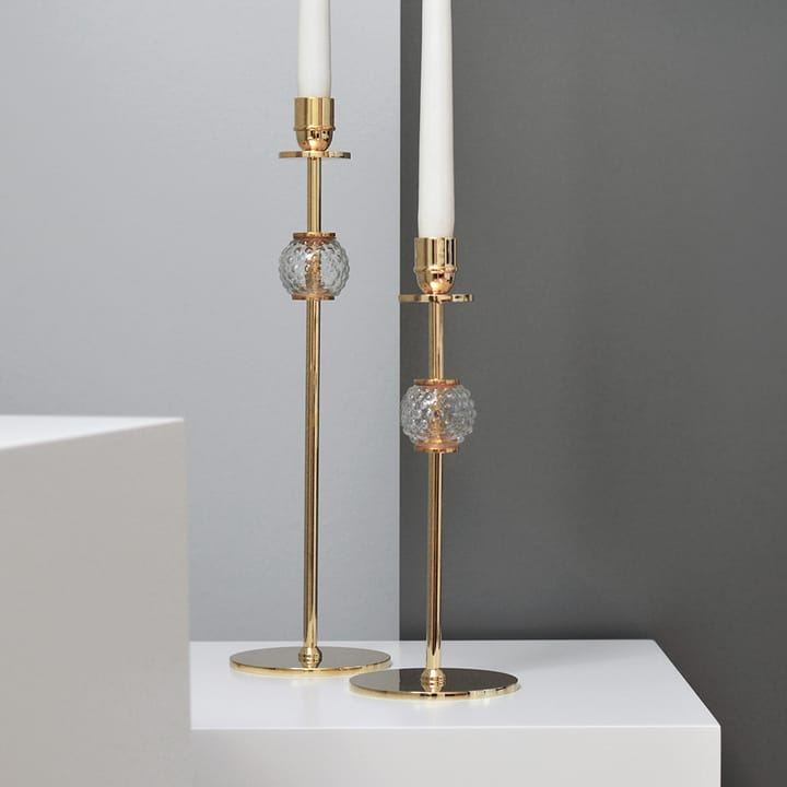 Bougeoir Alba 40 cm - Laiton solide et verre - Hilke Collection