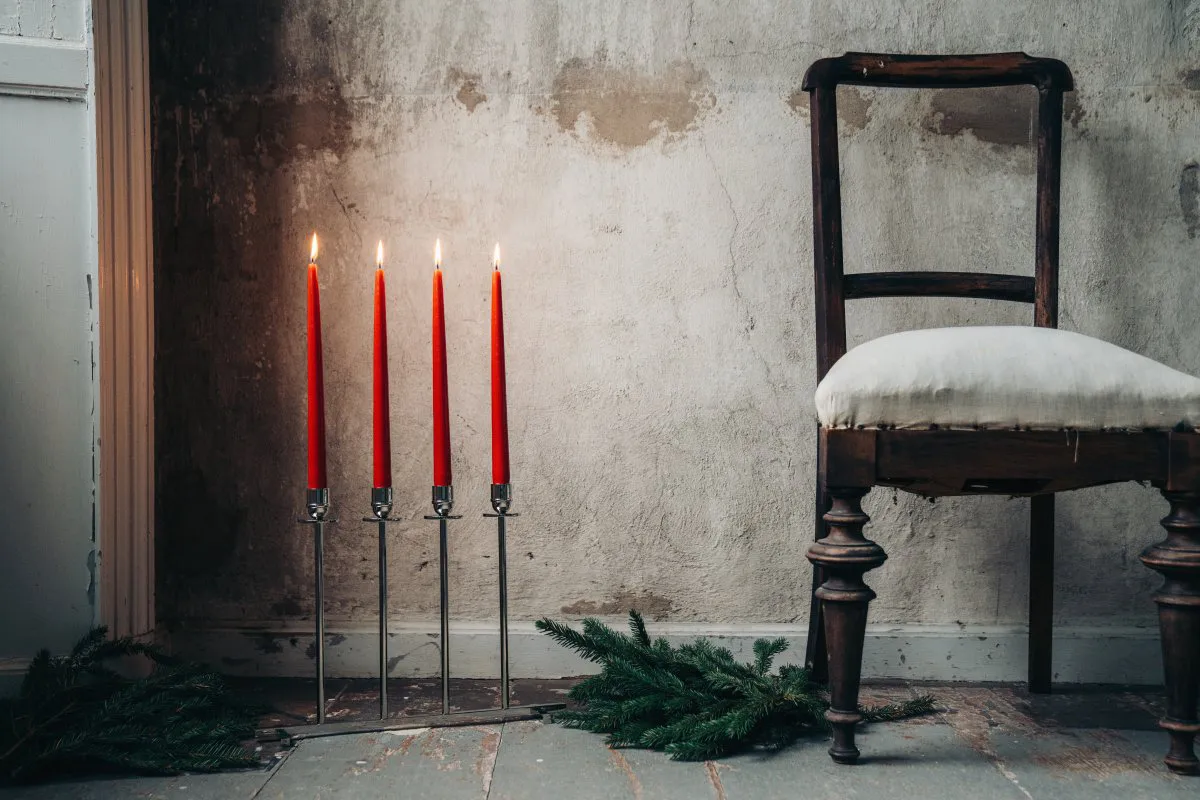 Bougeoir Alto, Laiton nickelé Hilke Collection