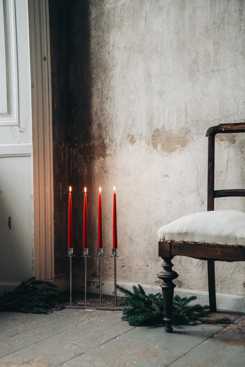 Bougeoir Alto, Laiton nickelé Hilke Collection