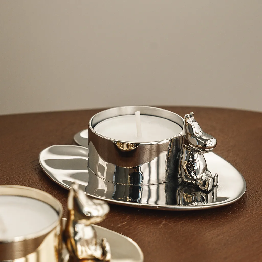 Bougeoir Hilke X Mumin No.3, Laiton nickelé Hilke Collection