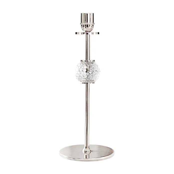 Hilke Collection Bougeoir La Luna 30 cm Laiton nickelé et verre