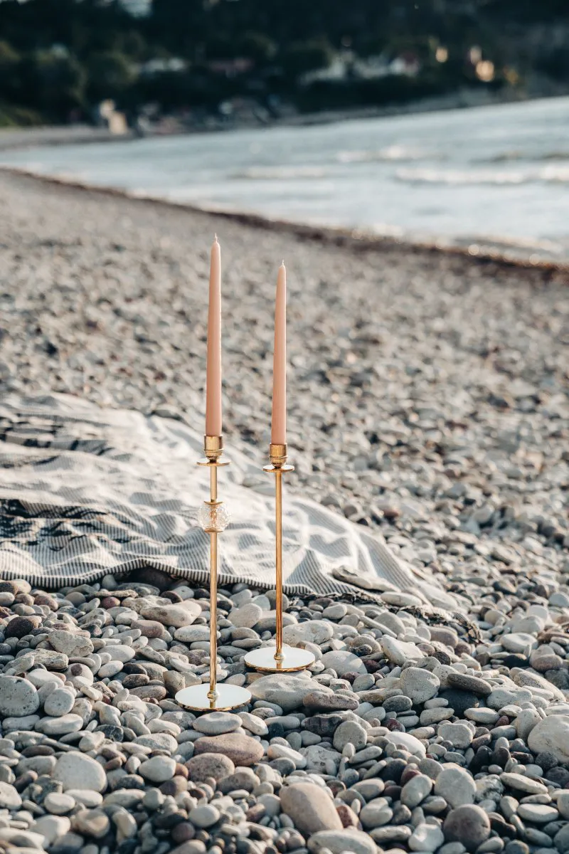 Bougeoir Luce Del Sole 35 cm, Laiton solide Hilke Collection