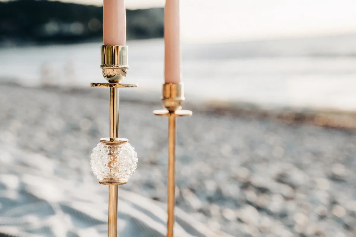 Bougeoir Luce Del Sole 35 cm, Laiton solide Hilke Collection