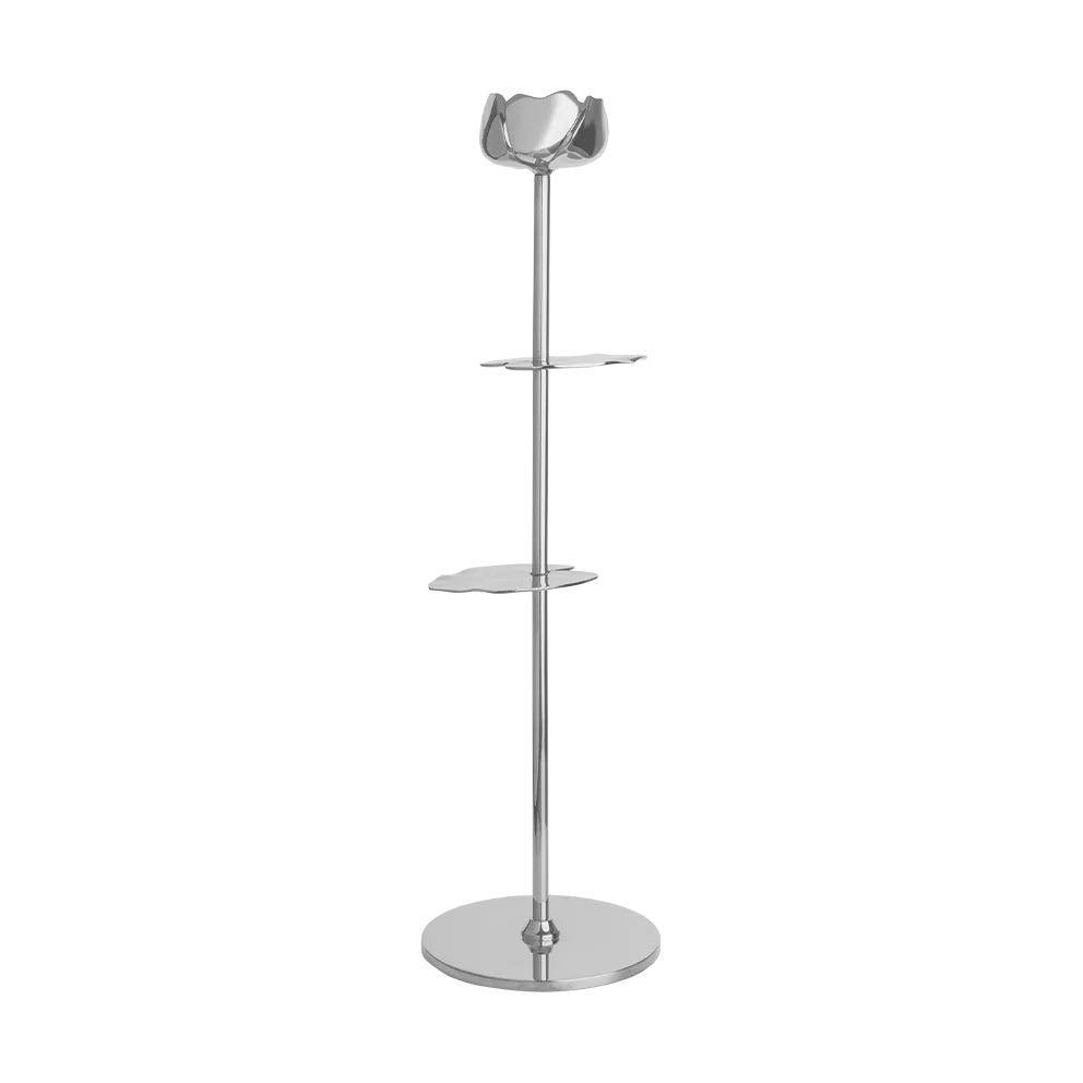 Bougeoir Ninfea Alta 40 cm, Laiton nickelé Hilke Collection