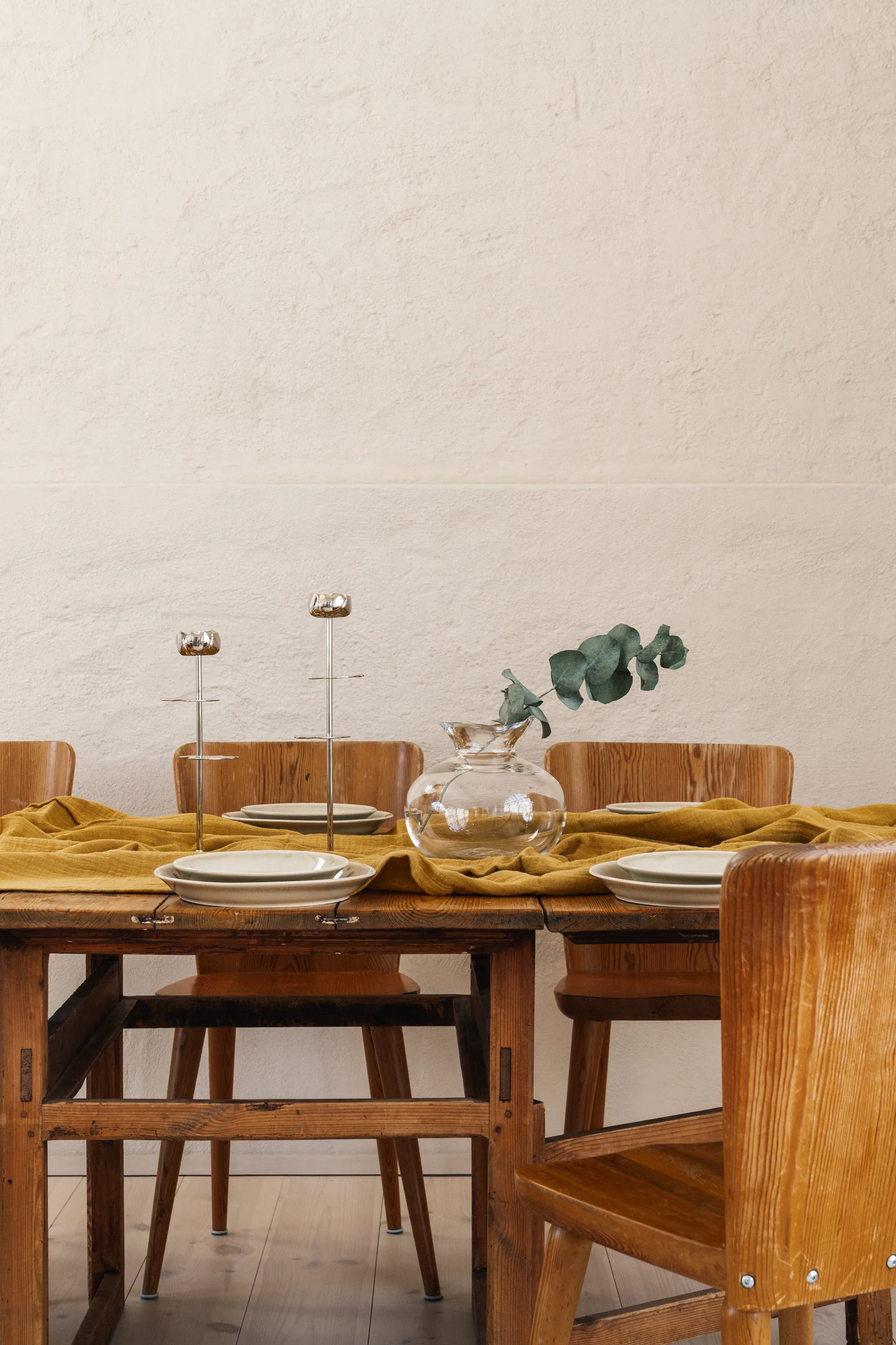 Bougeoir Ninfea Alta 40 cm, Laiton nickelé Hilke Collection