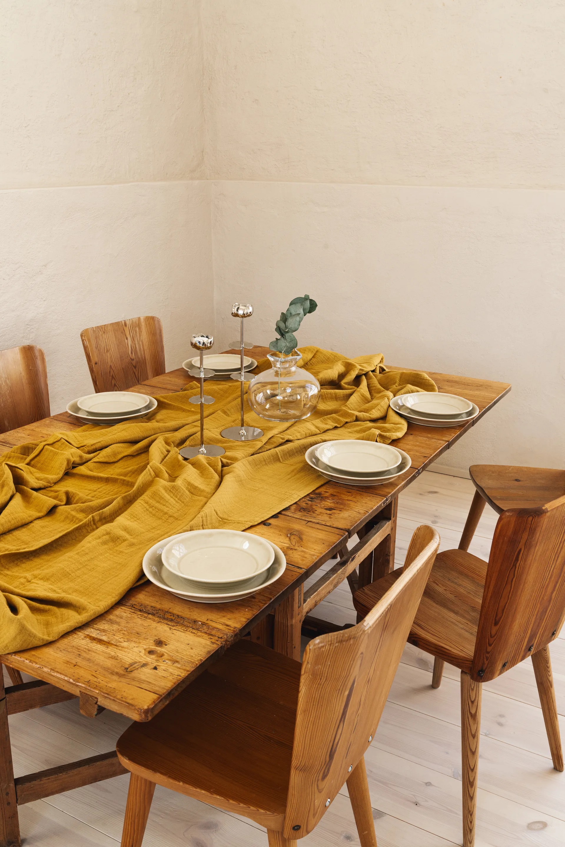 Bougeoir Ninfea Alta 40 cm, Laiton nickelé Hilke Collection