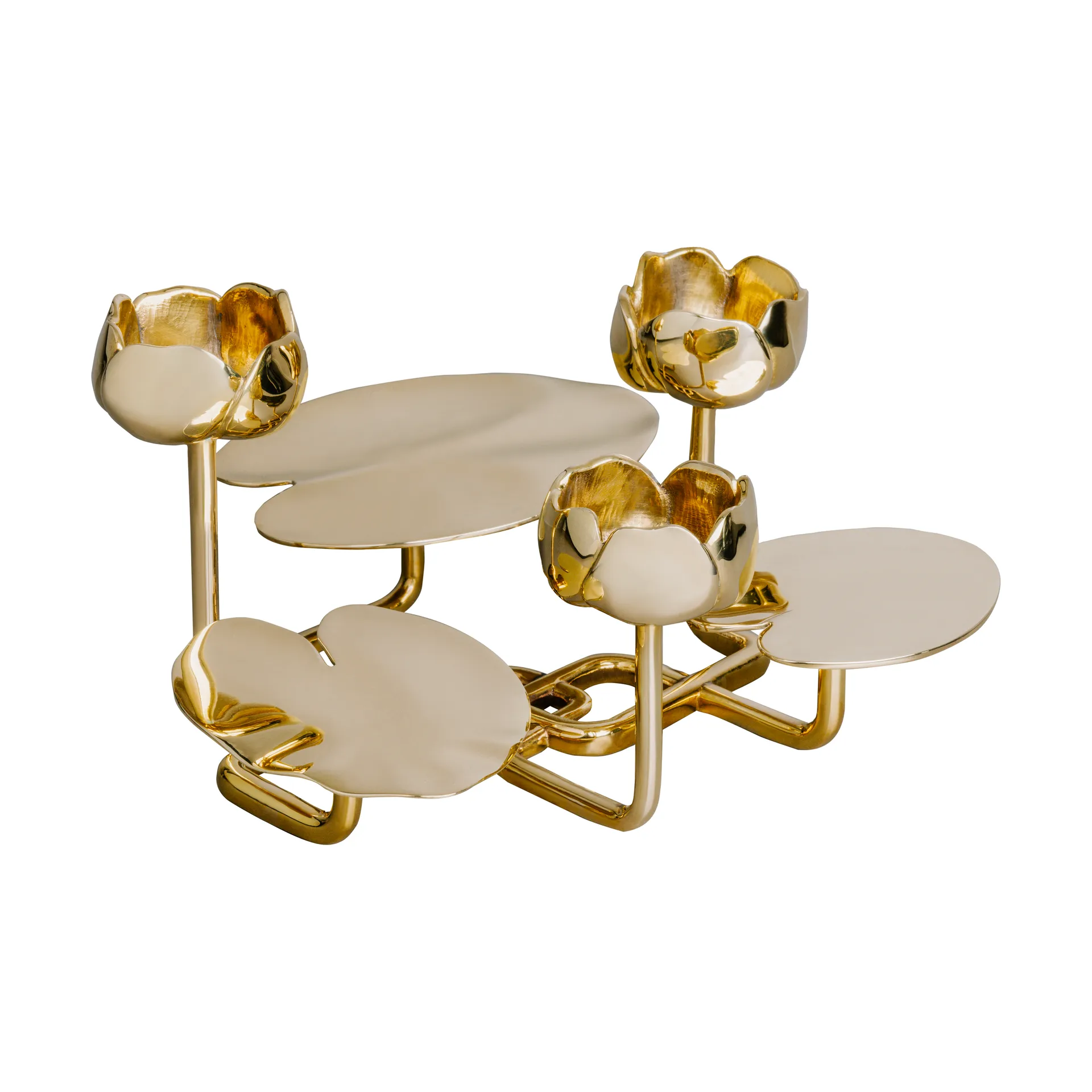 Bougeoir Ninfea grande, Laiton Hilke Collection