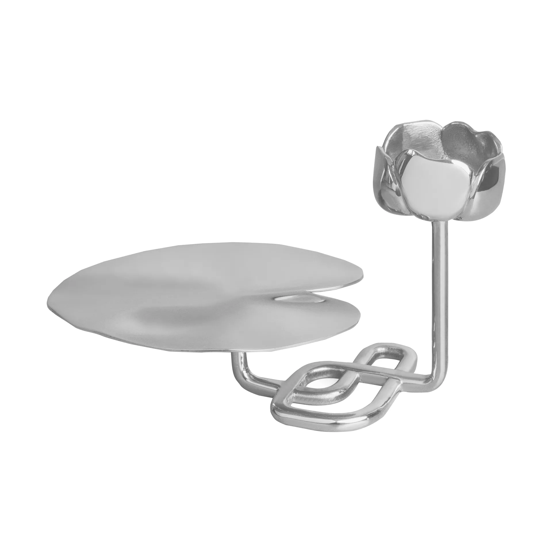 Bougeoir Ninfea No.2, Laiton nickelé Hilke Collection