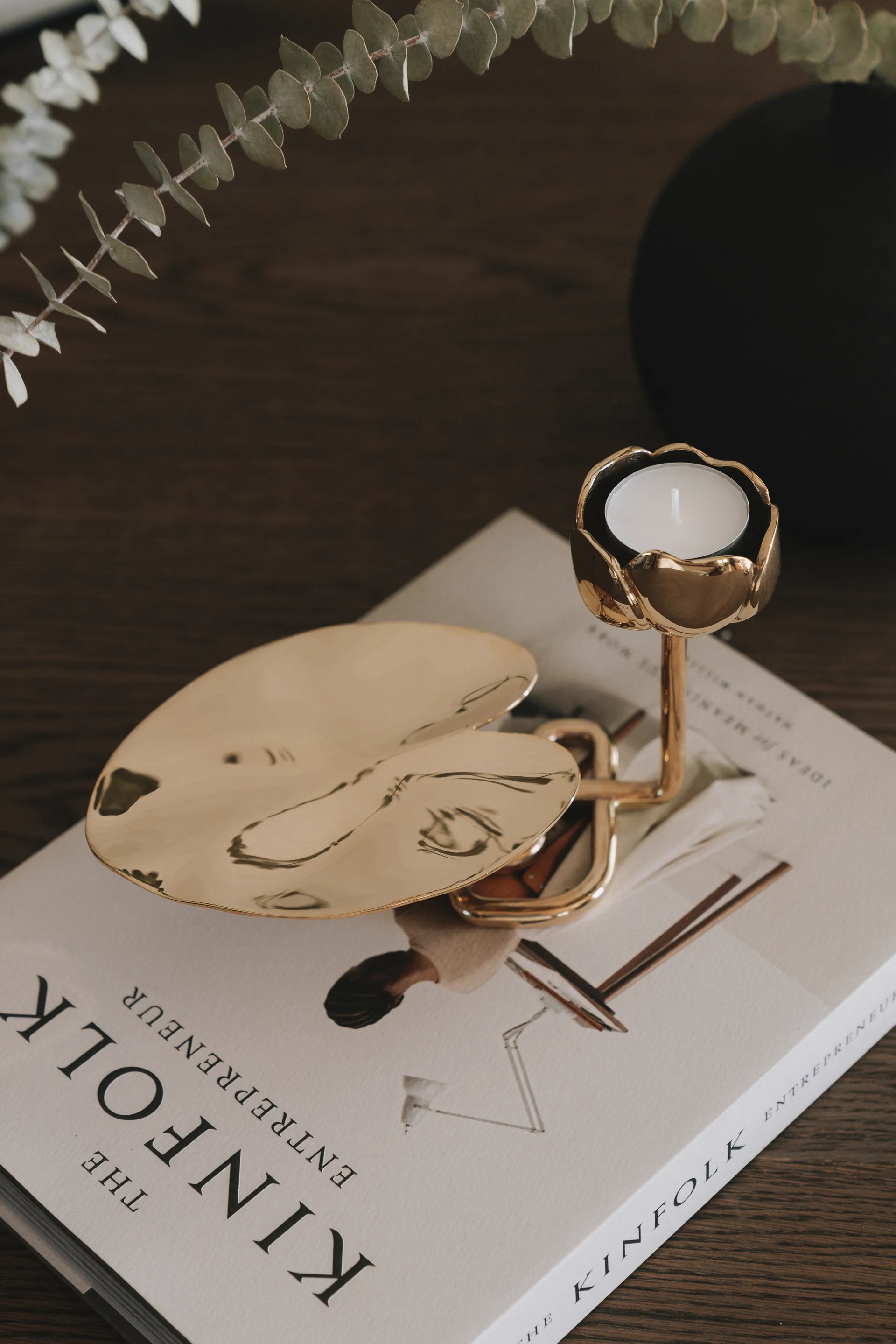 Bougeoir Ninfea No.2, Laiton Hilke Collection