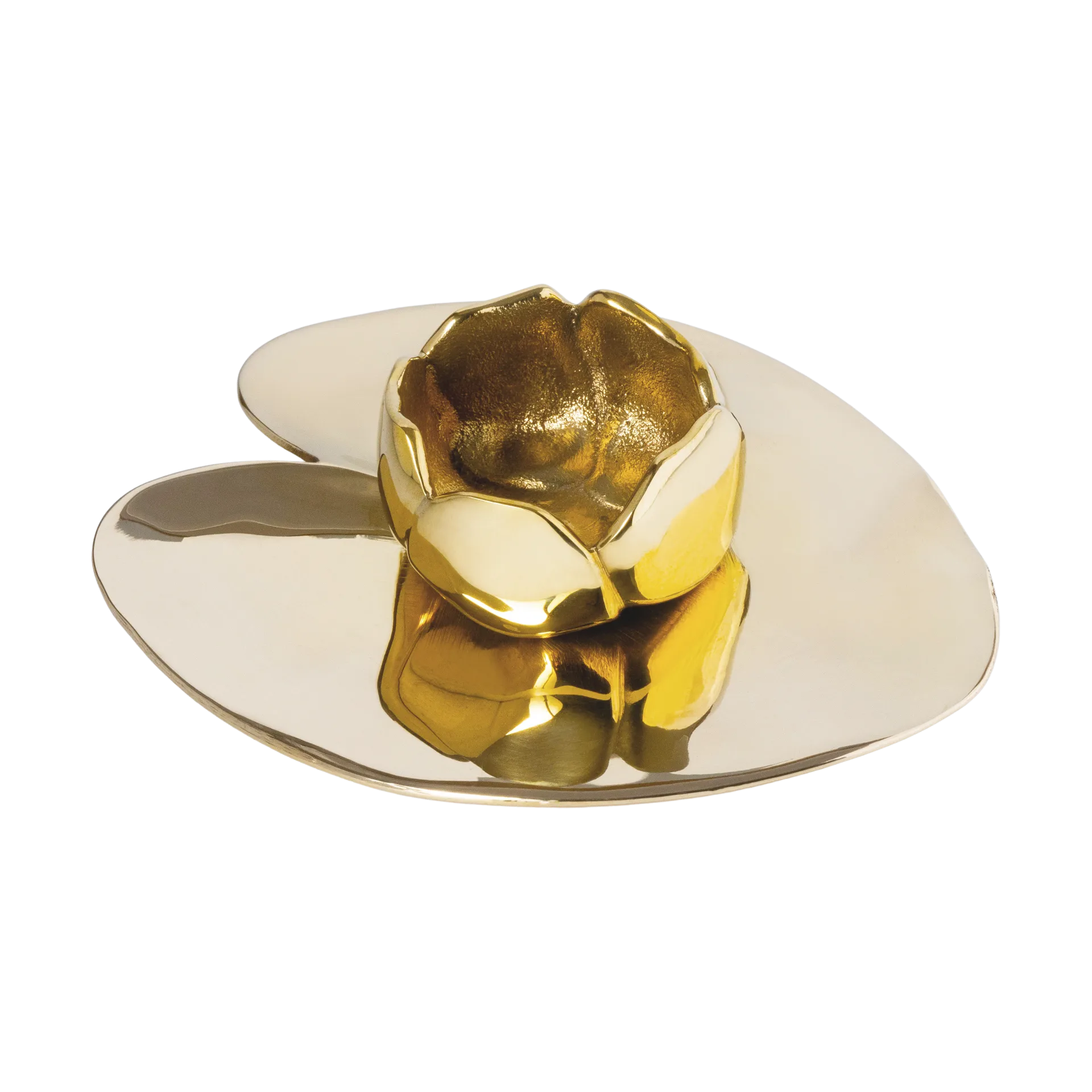 Bougeoir Ninfea piccola, Laiton nickelé Hilke Collection