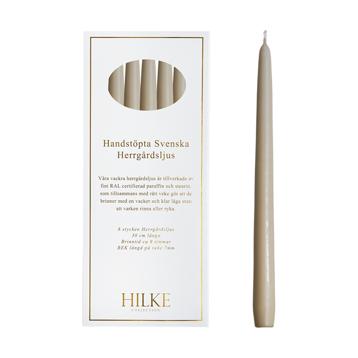 Bougies Herrgård 30 cm lot de 6, Beige clair Hilke Collection