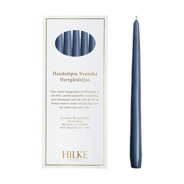 Bougies Herrgård 30 cm lot de 6 - Bleu-gris - Hilke Collection