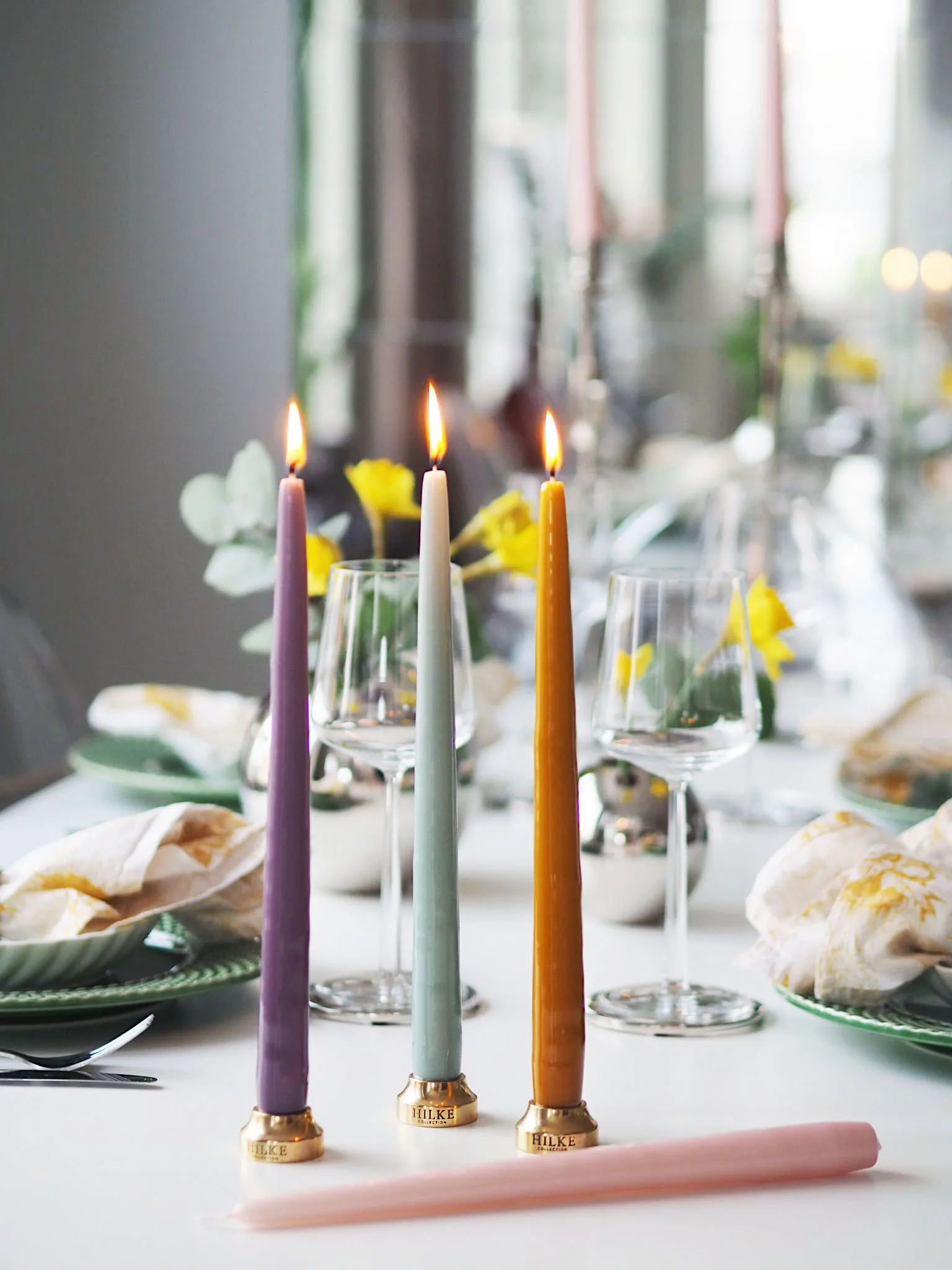 Bougies Herrgård 30 cm lot de 6, Eucalyptus Hilke Collection