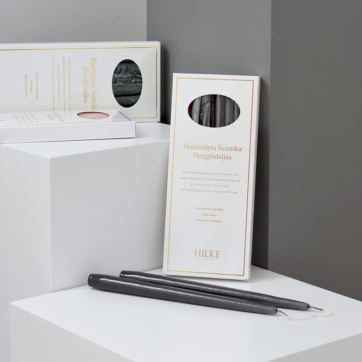 Bougies Herrgård 30 cm lot de 6, Noir brillant Hilke Collection