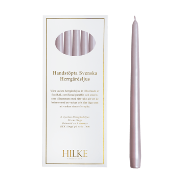 Bougies Herrgård 30 cm lot de 6 - Perle Rose Pâle - Hilke Collection