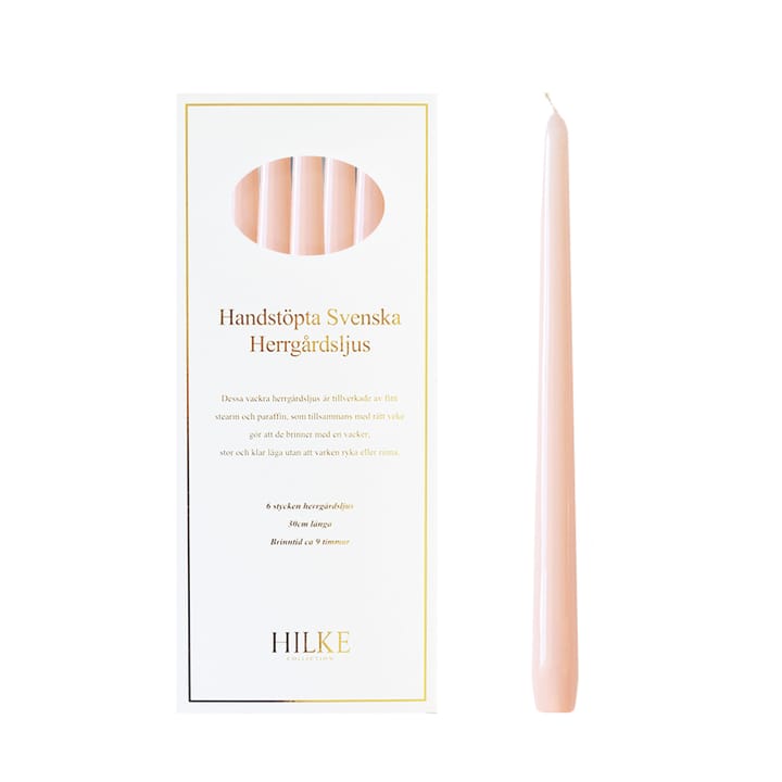 Bougies Herrgård 30 cm lot de 6 - Rose brillant - Hilke Collection