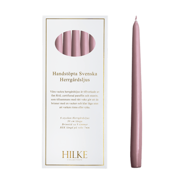 Bougies Herrgård 30 cm lot de 6 - Rose Métallique - Hilke Collection