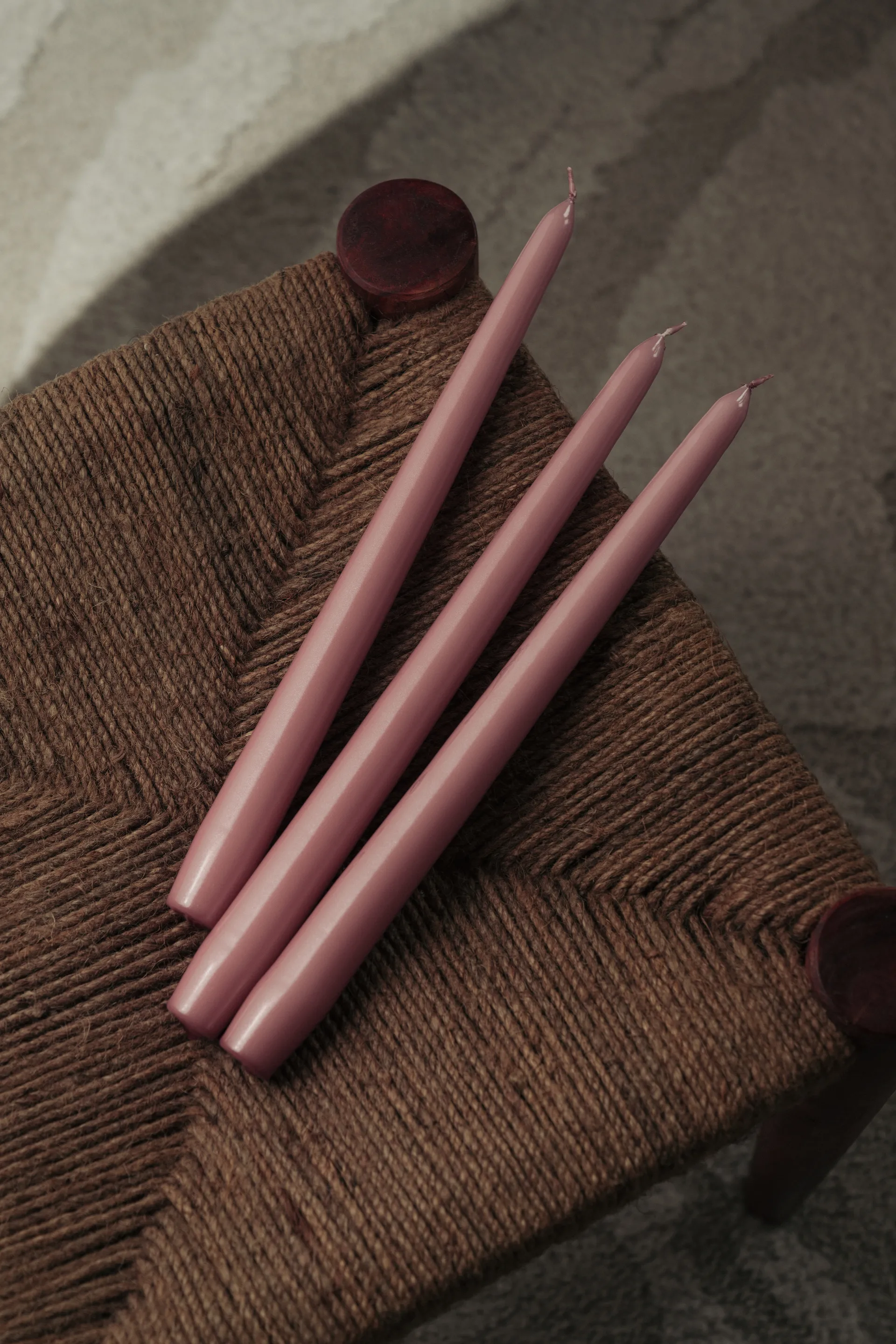 Bougies Herrgård 30 cm lot de 6, Rose Métallique Hilke Collection