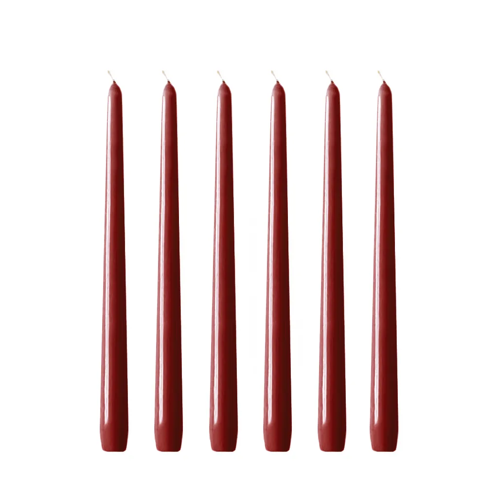 Bougies Herrgård 30 cm lot de 6, Rouge bordeaux brillant Hilke Collection