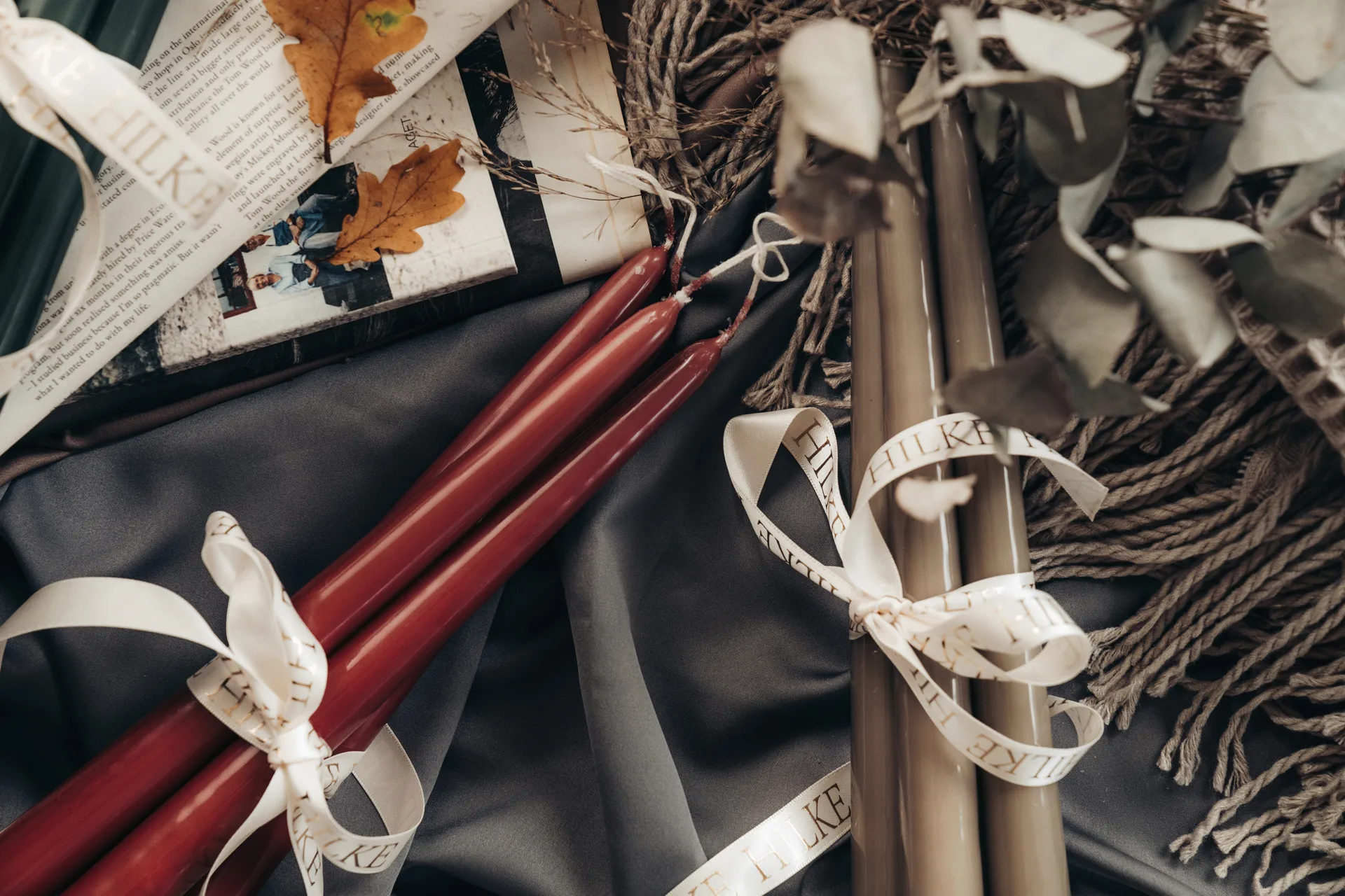 Bougies Herrgård 30 cm lot de 6, Rouge bordeaux brillant Hilke Collection