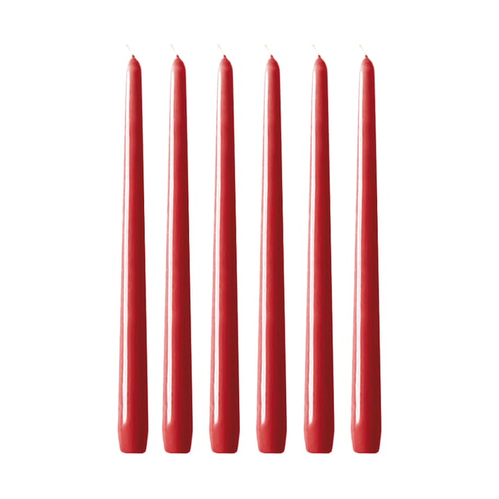 Bougies Herrgård 30 cm lot de 6 - Rouge éclatant - Hilke Collection