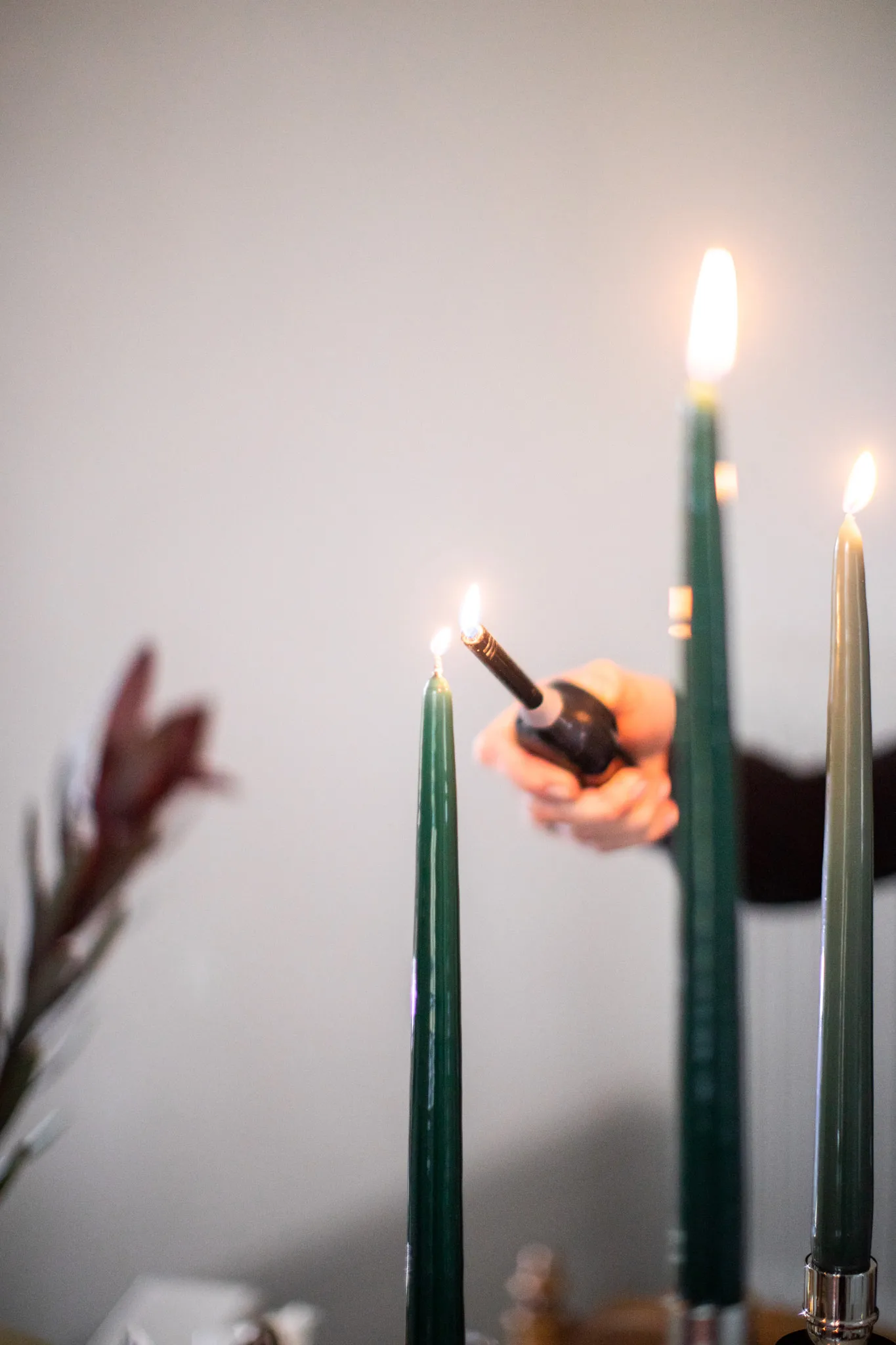 Bougies Herrgård 30 cm lot de 6, Vert antique Hilke Collection