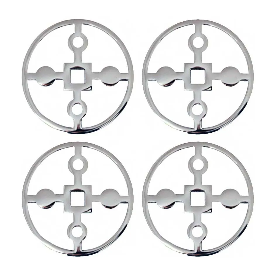 Dessous de verre Anima Gemella Lot de 4, Laiton nickelé Hilke Collection