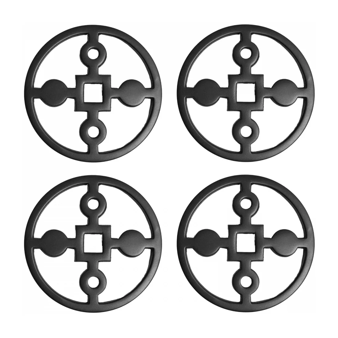 Dessous de verre Anima Gemella Lot de 4, Noir Hilke Collection