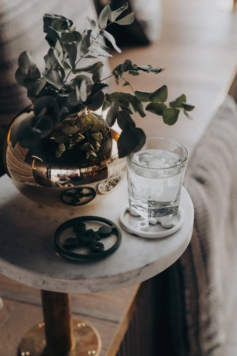 Dessous de verre Anima Gemella Lot de 4, Noir Hilke Collection