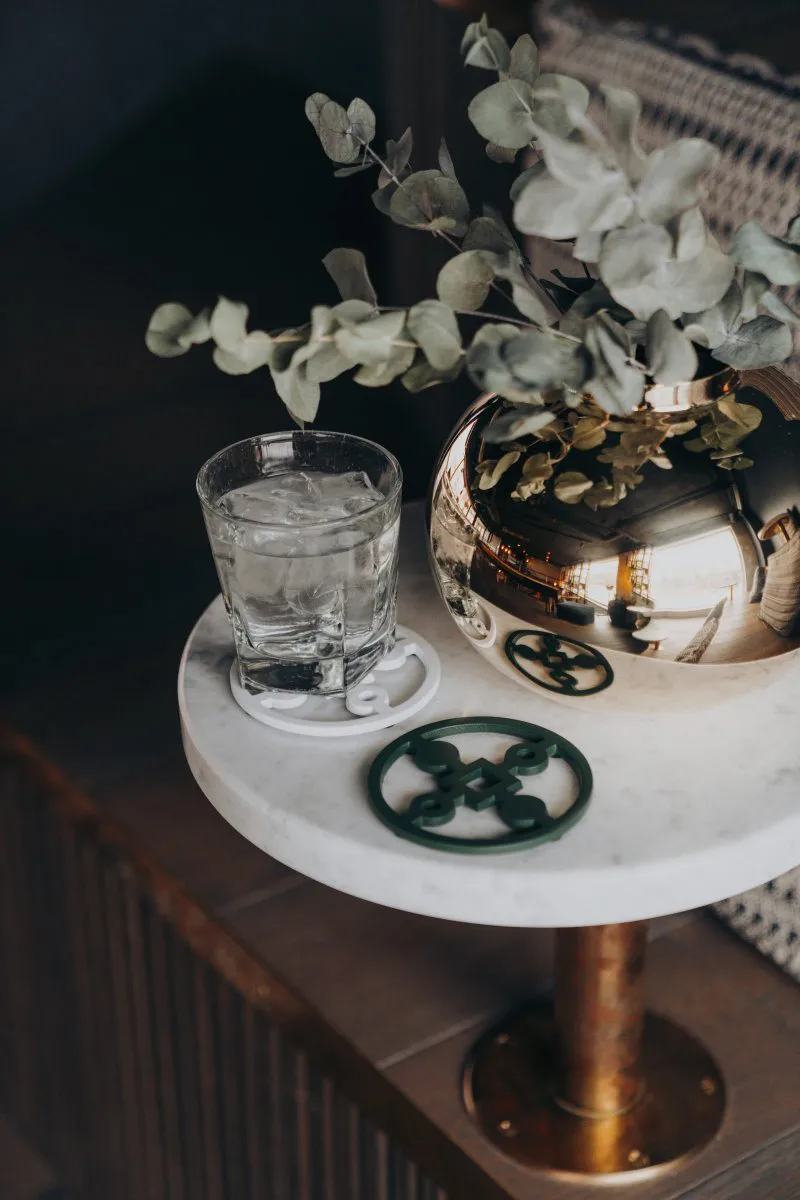 Dessous de verre Anima Gemella Lot de 4, Noir Hilke Collection